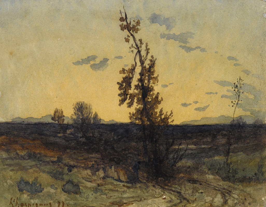 Henri-Joseph Harpignies - Paysage au crépuscule