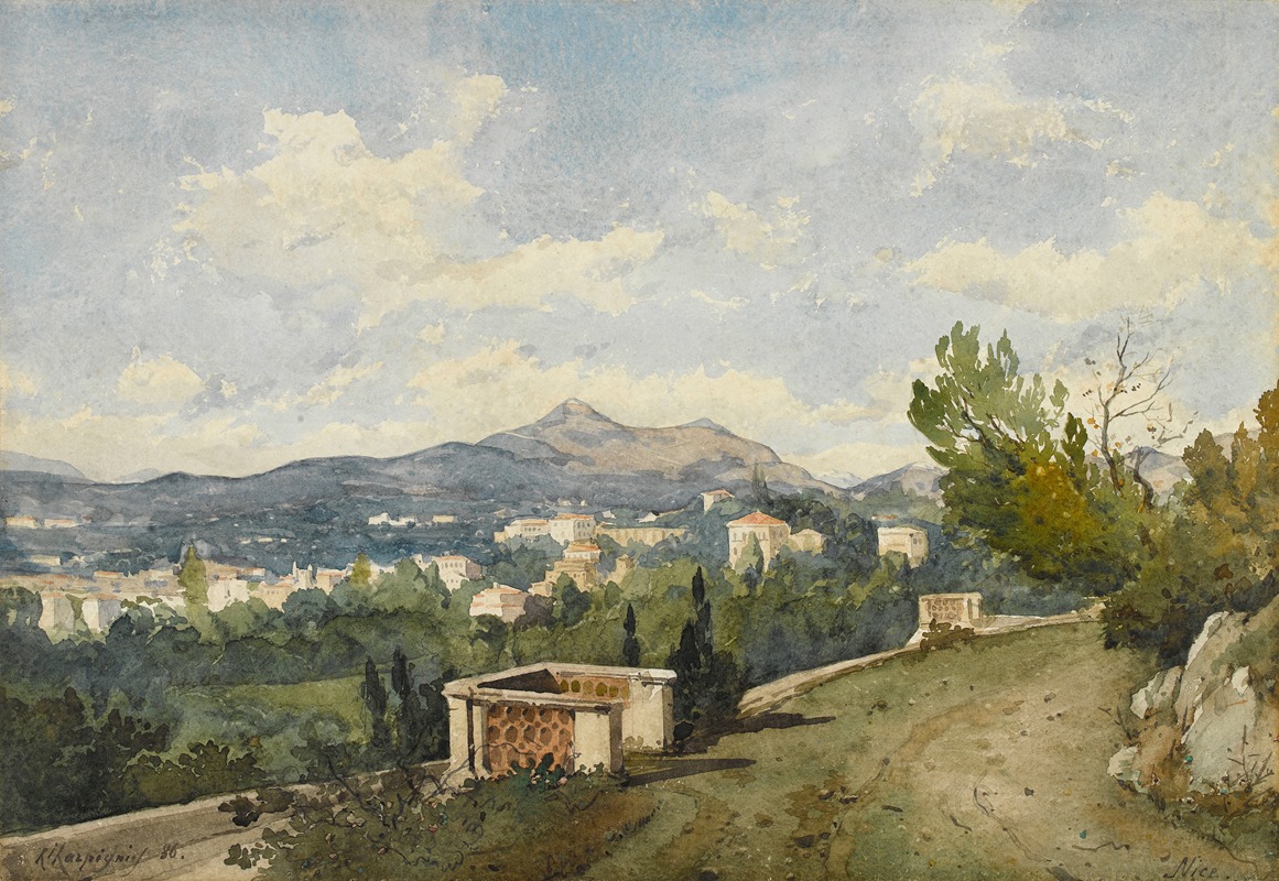 Henri-Joseph Harpignies - Vue de Nice