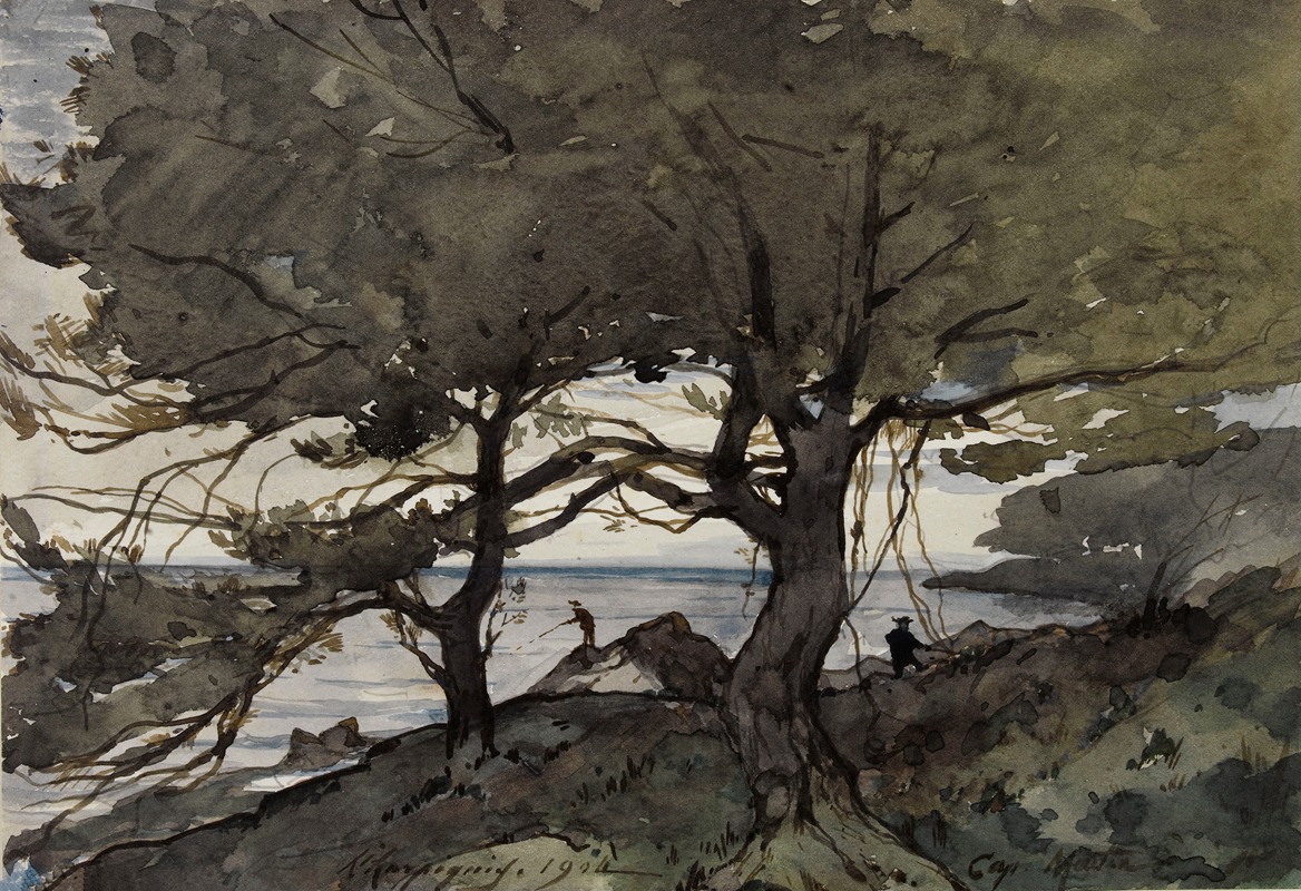 Henri-Joseph Harpignies - Vue prise au Cap Martin