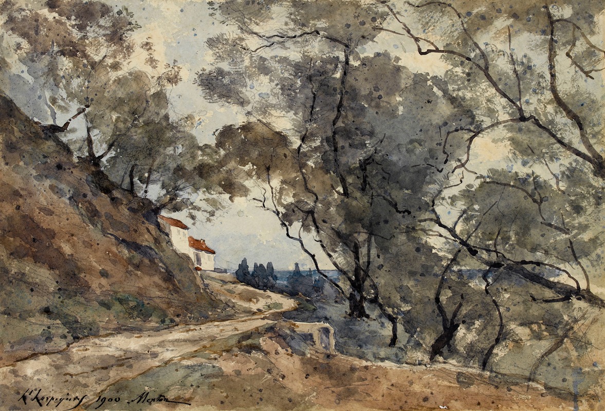 Henri-Joseph Harpignies - Vue prise aux environs de Menton