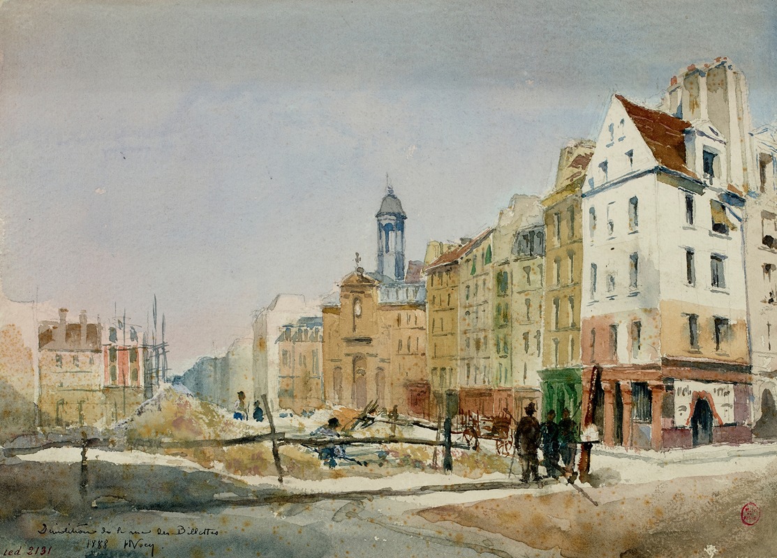 Henry Eugène Nocq - Chantiers de démolition de la rue des Billettes, 1888