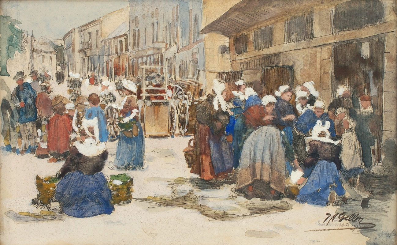 Johann Nepomuk Geller - Markt in Concarneau