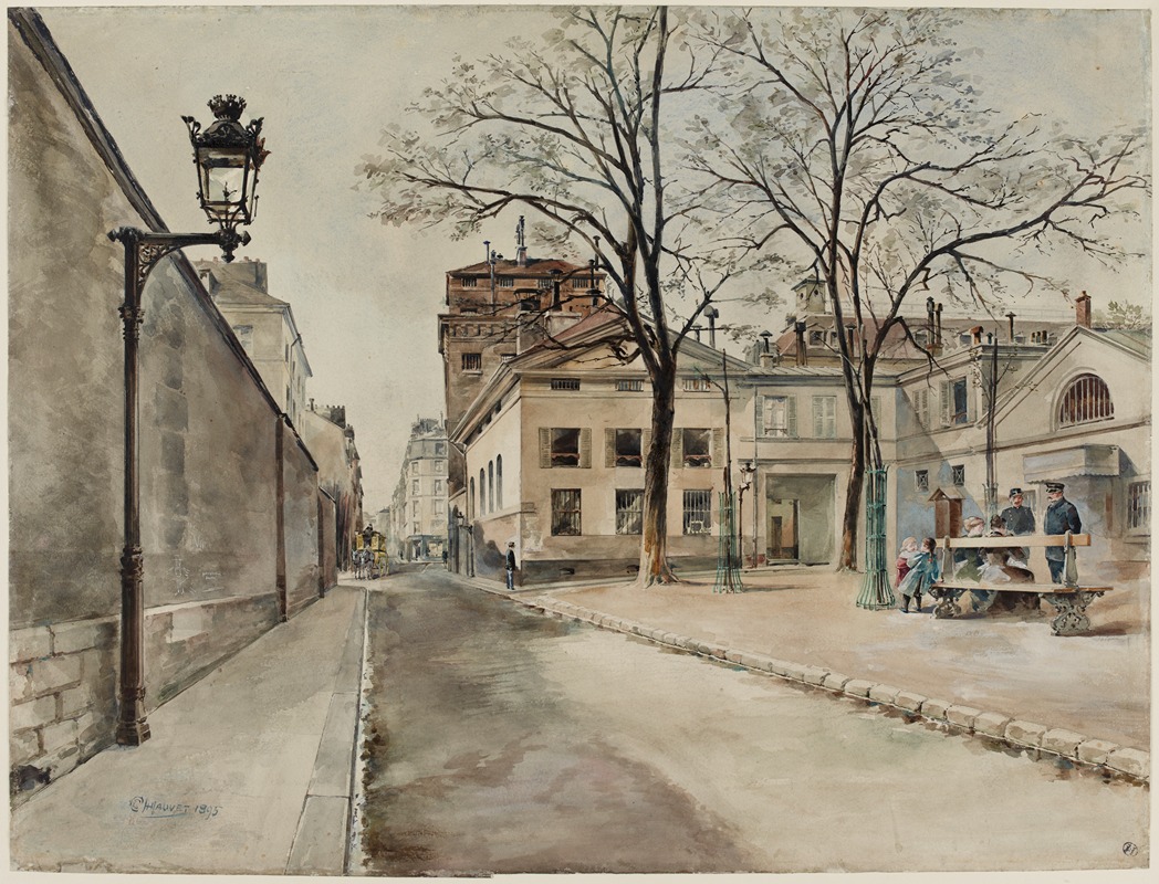 Jules-Adolphe Chauvet - Prison Sainte-Pélagie rue de la Clef en 1895, 5ème arrondissement