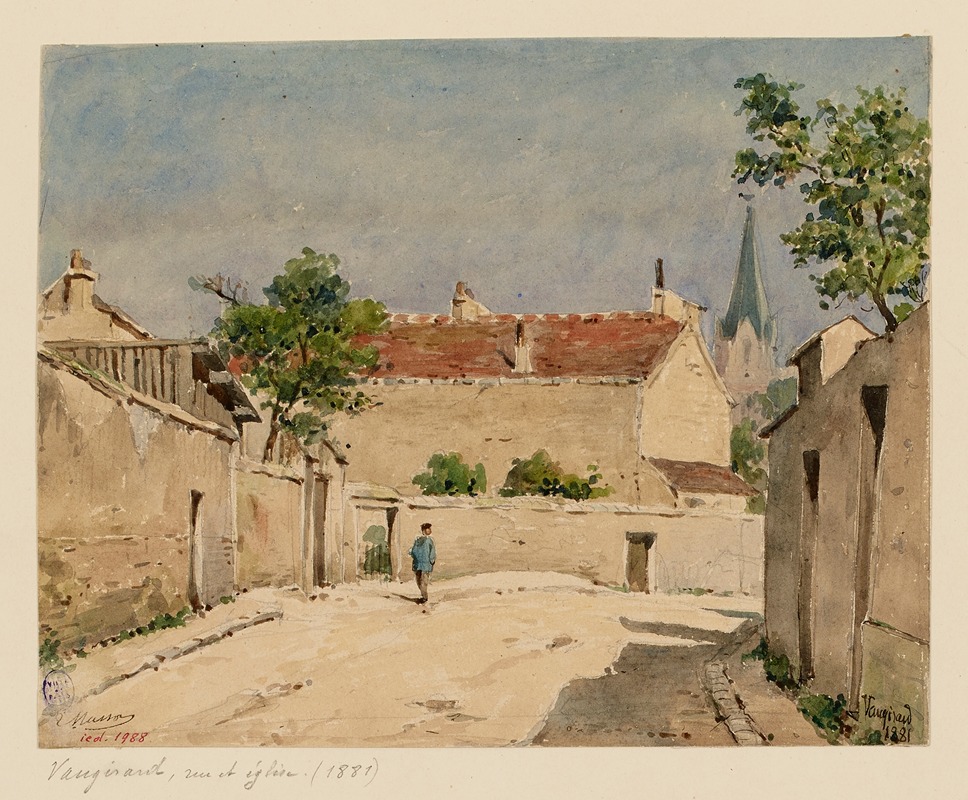 Louis-Martial-Théodat Masson - Rue et église à Vaugirard en 1881