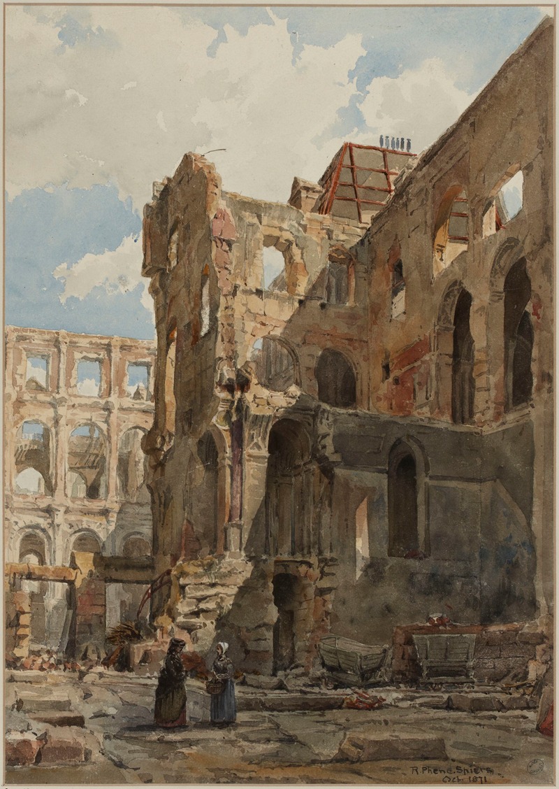 Richard Phené Spiers - Ruines de l’Hôtel de Ville en 1871