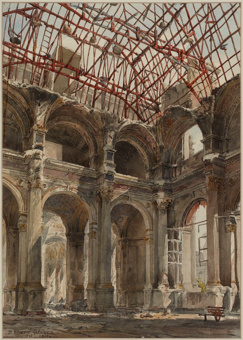 Richard Phené Spiers - Ruines de l’Hôtel de Ville en 1871