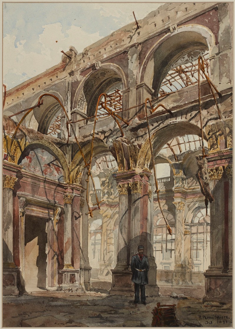 Richard Phené Spiers - Ruines de l’Hôtel de Ville en 1871