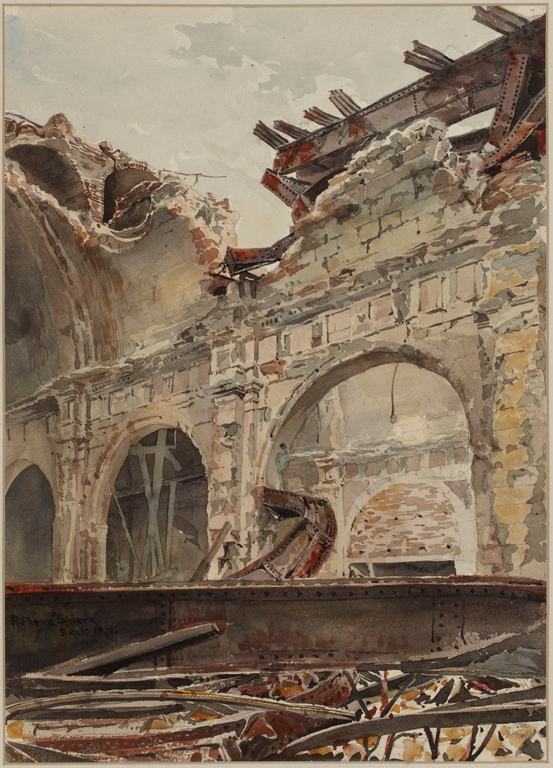 Richard Phené Spiers - Ruines du Palais de Justice, salle des Pas-Perdus, après l’incendie de 1871.