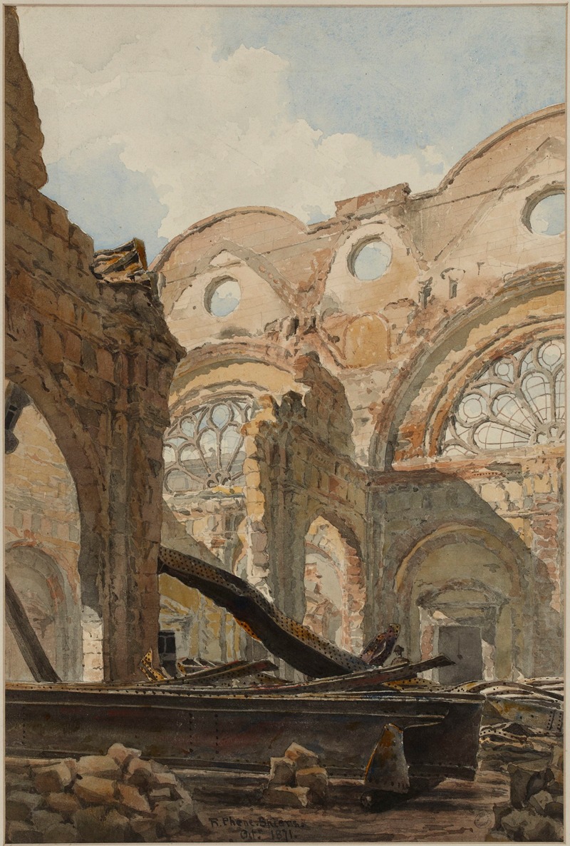 Richard Phené Spiers - Ruines du Palais de Justice, salle des Pas-Perdus, après l’incendie de 1871