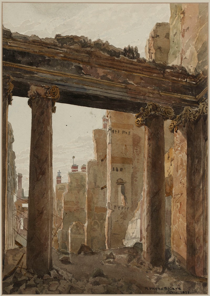 Richard Phené Spiers - Ruines du Palais de Saint-Cloud en 1871