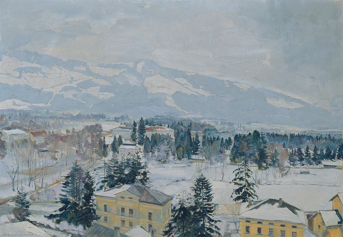 Rudolf Hafner - Salzburger Landschaft mit Kapuzinerberg