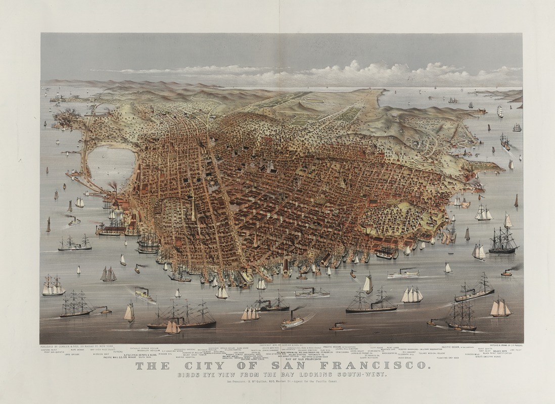 Charles Richard Parsons - The City of San Francisco. Birds eye view from the bay looking south-west