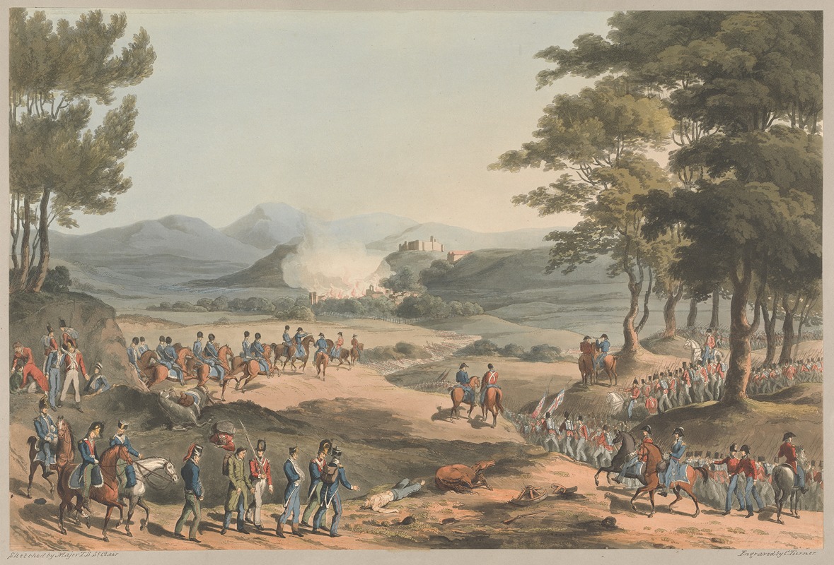 Charles Turner - Town of Poinbal. Evacuated by the French on the Morning of 11 March 1811