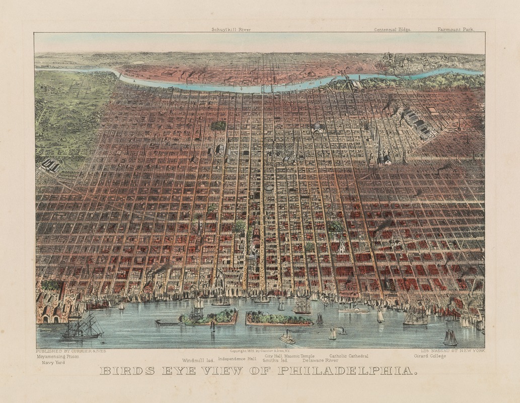 Currier & Ives. - Birds eye view of Philadelphia