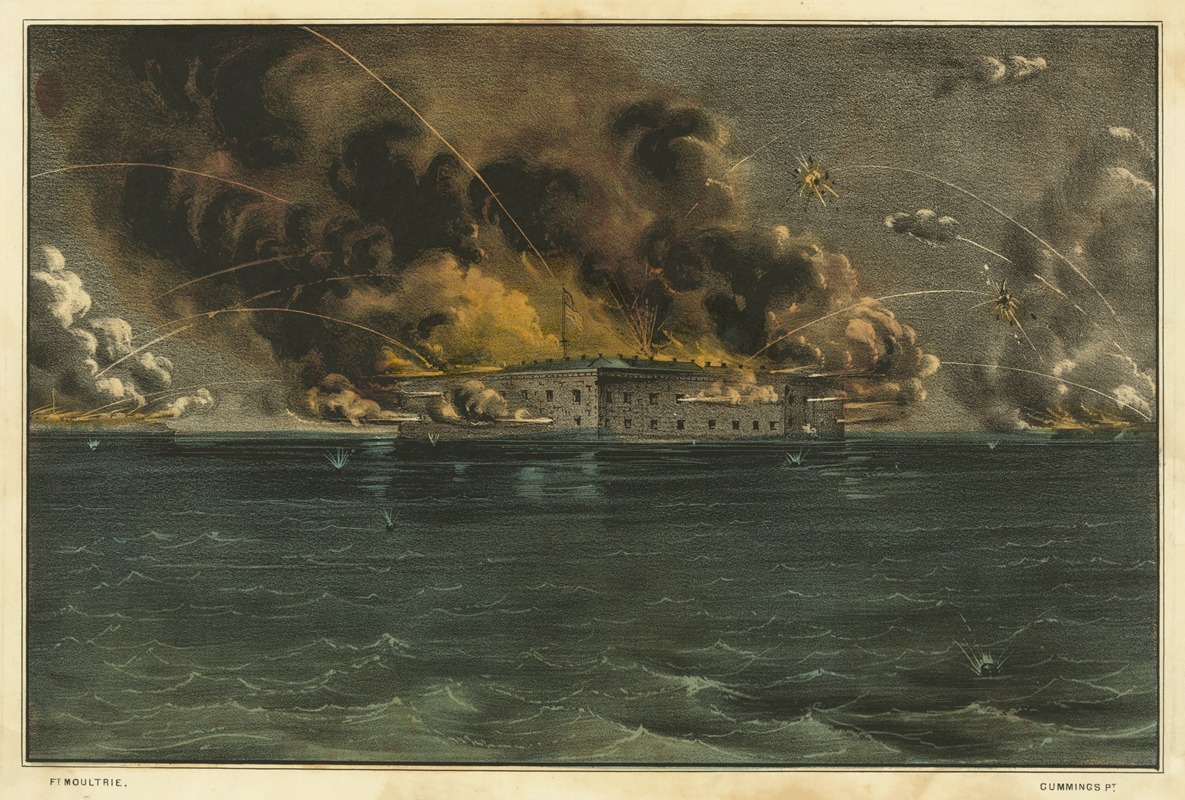 Currier & Ives. - Bombardment of Fort Sumter, Charleston Harbor; 12th & 13th of April, 1861