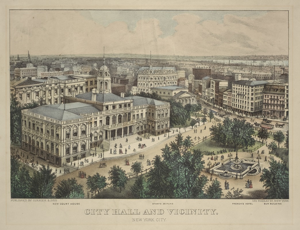 Currier & Ives. - City Hall and vicinity New York City