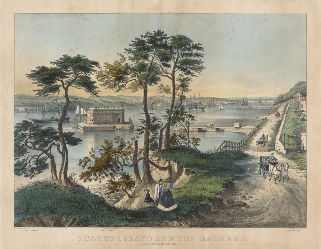 Currier & Ives. - Staten Island and the Narrows; from Fort Hamilton