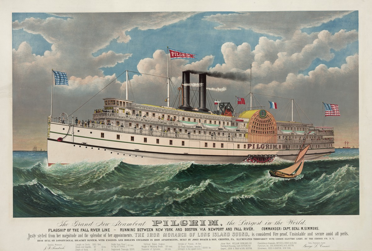 Currier & Ives. - The grand new steamboat Pilgrim