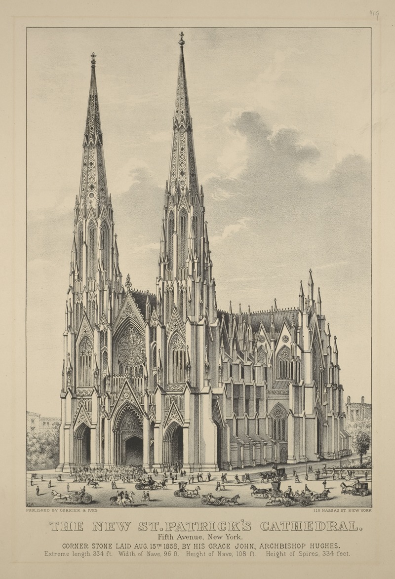 Currier & Ives. - The new St. Patrick’s Cathedral. Fifth Avenue, New York