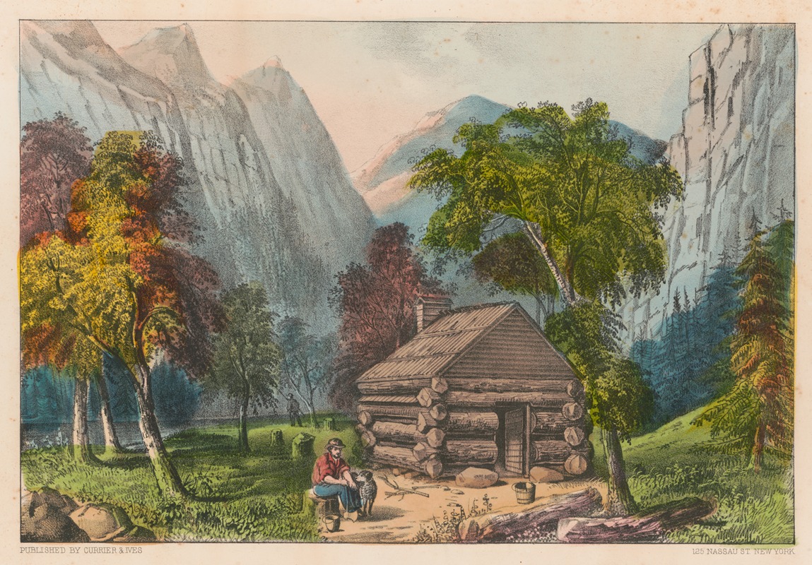 Currier & Ives. - The pioneer cabin of the Yo-semite Valley