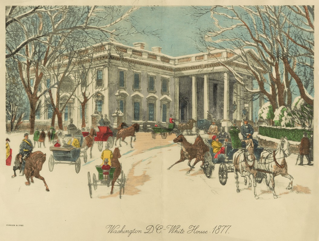 Currier & Ives. - Washington D.C. – White House – 1877