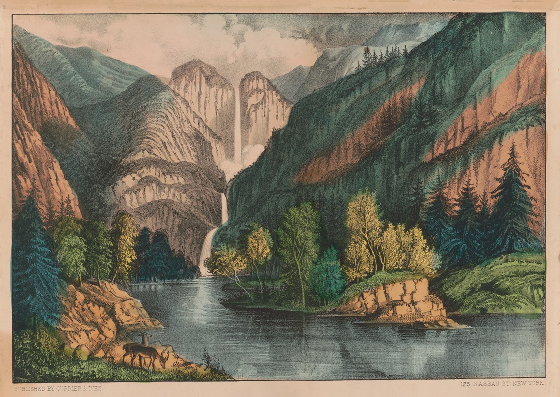 Currier & Ives. - Yo-semite Falls; California