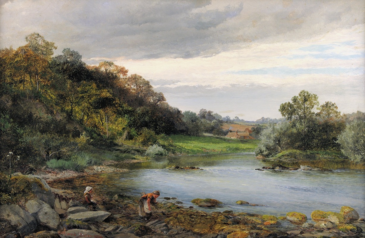 David Bates - Children Collecting Firewood by a River