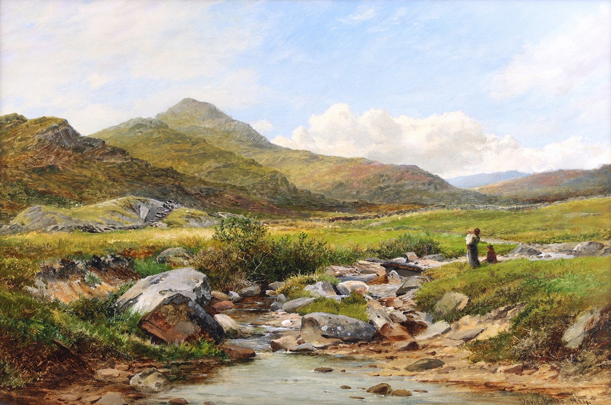 David Bates - Mother and Children near Capel Curig, North Wales