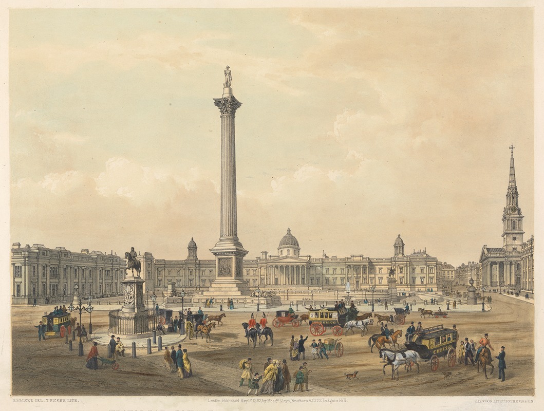 Edmund Walker - Trafalgar Square, with the National Gallery and St. Martin’s Church