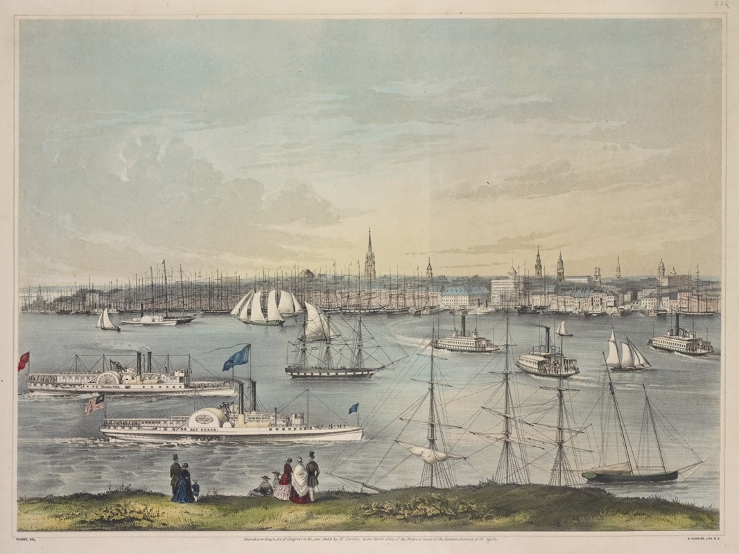 Fanny Palmer - View of New York, from Brooklyn Heights