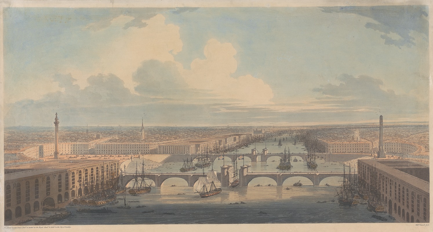 George Dance - Perspective Sketch Illustrating a Design on the Improvement of the Port of London