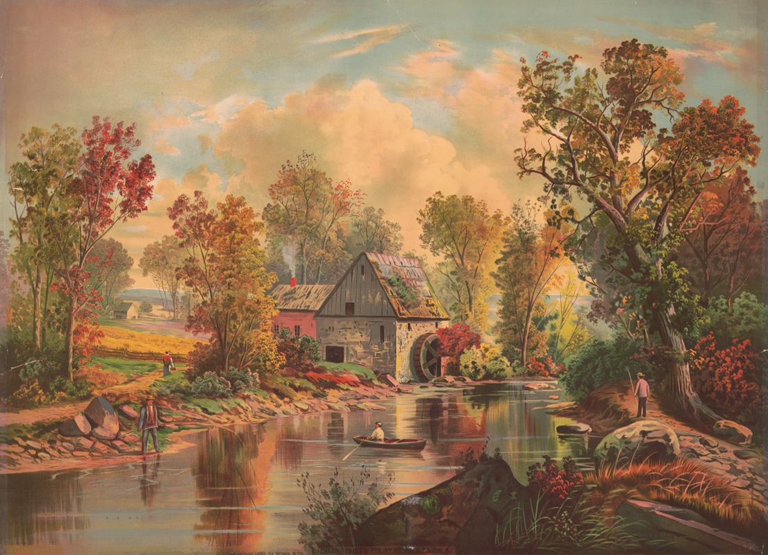 Gibson & Co. Lith - The old mill stream