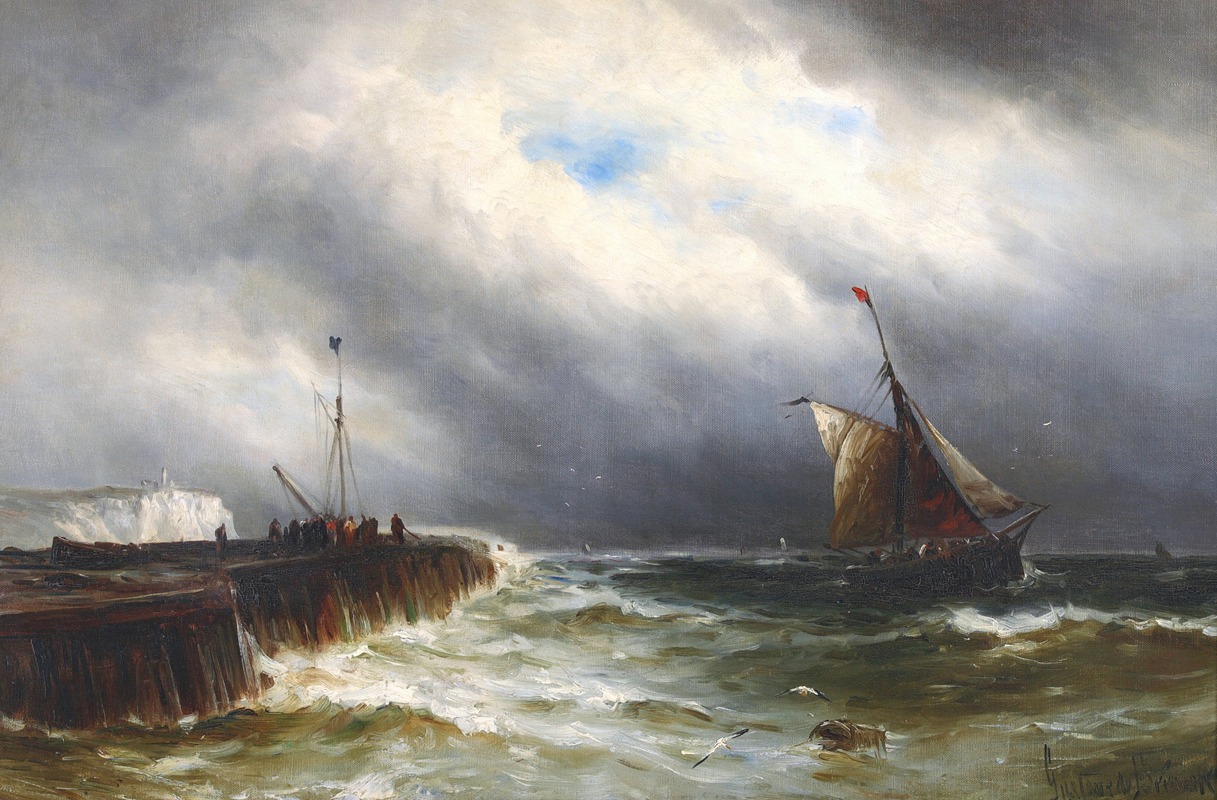 Gustave de Breanski - Fishing Boats off the Coast