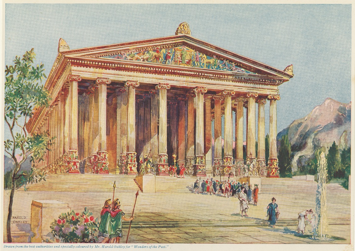 Harold Oakley - Soaring Ionic façade of the Temple of the Ephesian Diana