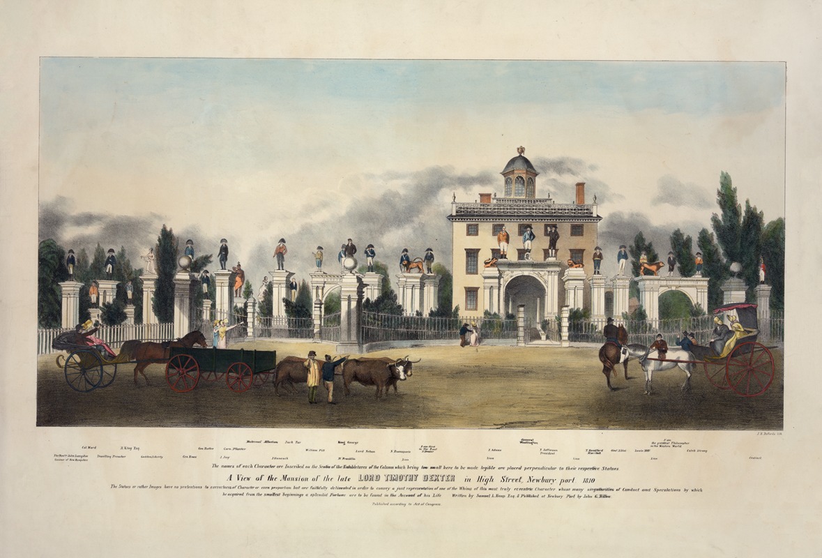 John H. Bufford's & Sons - A view of the mansion of the late Lord Timothy Dexter in High Street, Newburyport, 1810