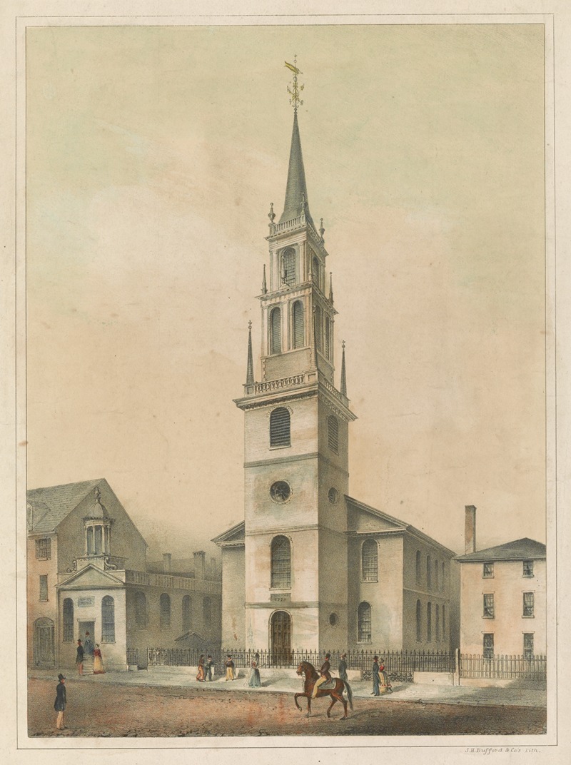 John H. Bufford's & Sons - Christ Church, Boston – erected A.D. 1723 – this church contains the first ring of bells cast for North America