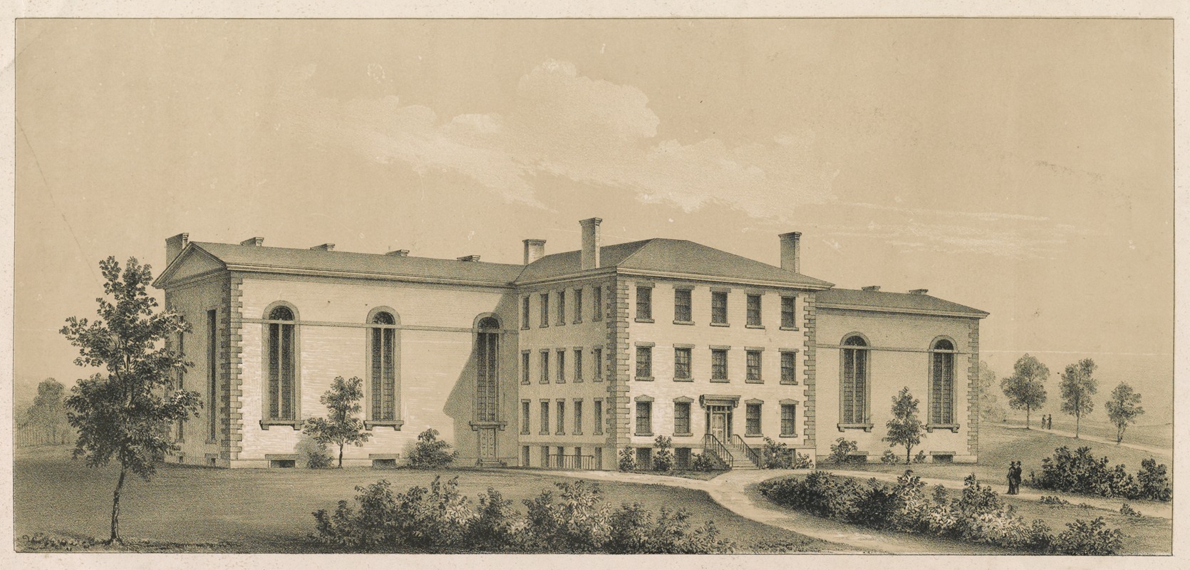 John H. Bufford's & Sons - New jail and keeper’s house, at South Boston, Mass.