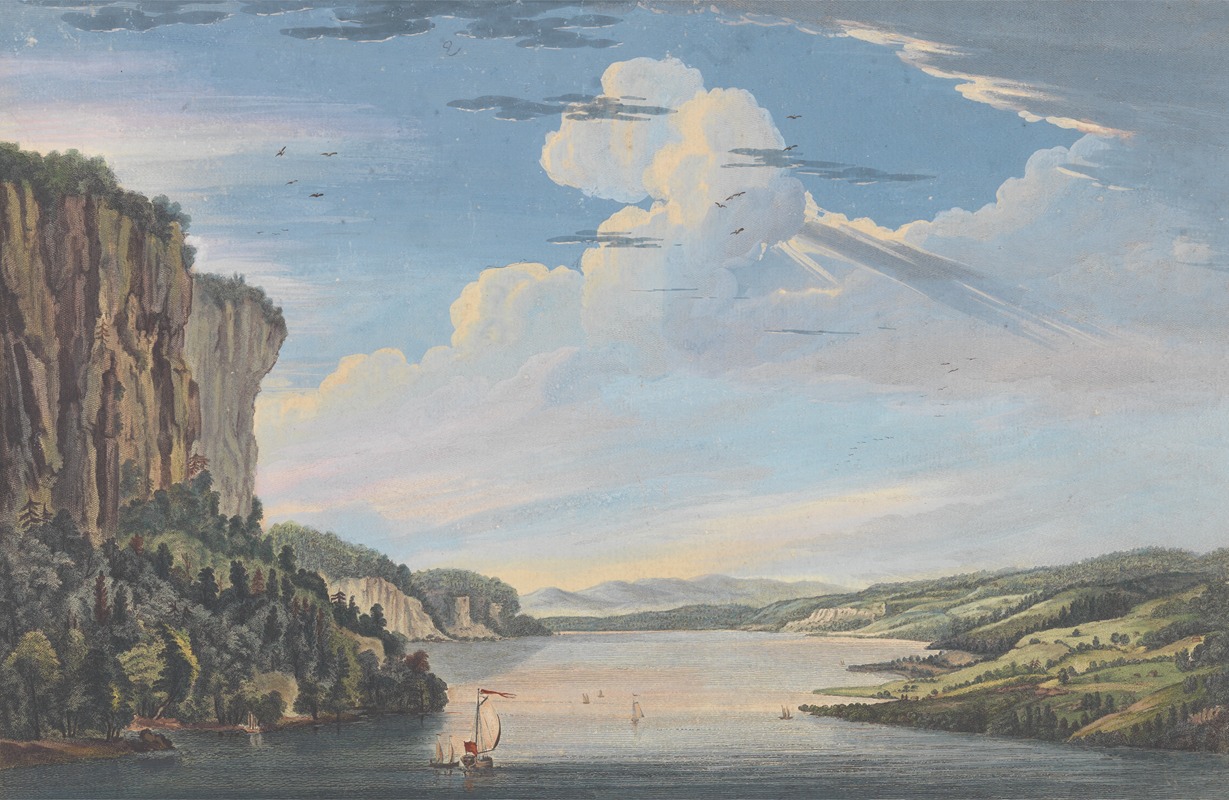 Paul Sandby - A View in Hudson’s River of the Entrance of what is called the Topan Sea.