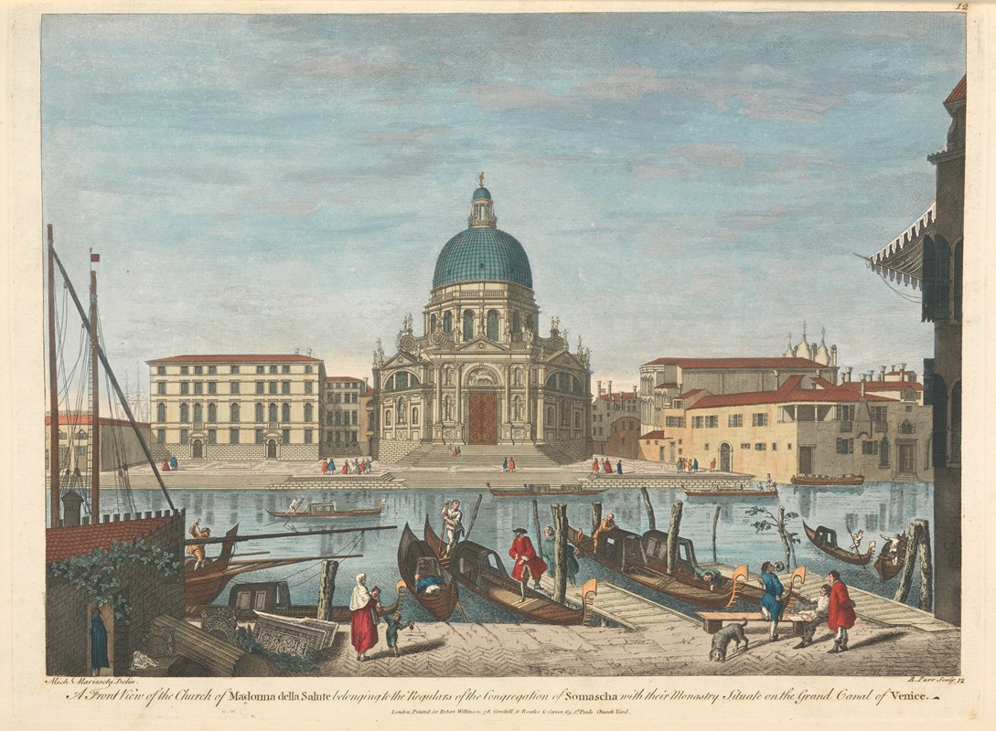 Remi Parr - A Front View of the Church of Madonna della Salute belonging to the Regulars of the Congregation of Somascha with their Monastry Situate on the Grand Canal of Venice