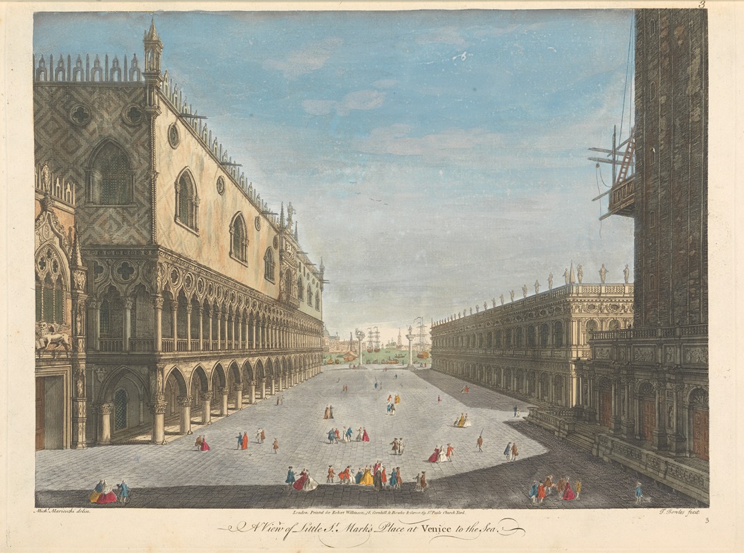 Thomas Bowles III - A View of Little St. Mark’s Place at Venice to the Sea