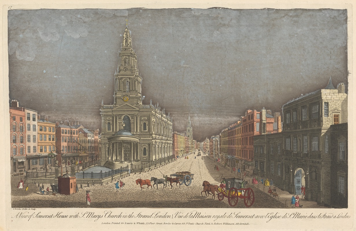 Thomas Bowles III - A View of Somerset House with St. Mary’s Church in the Strand London