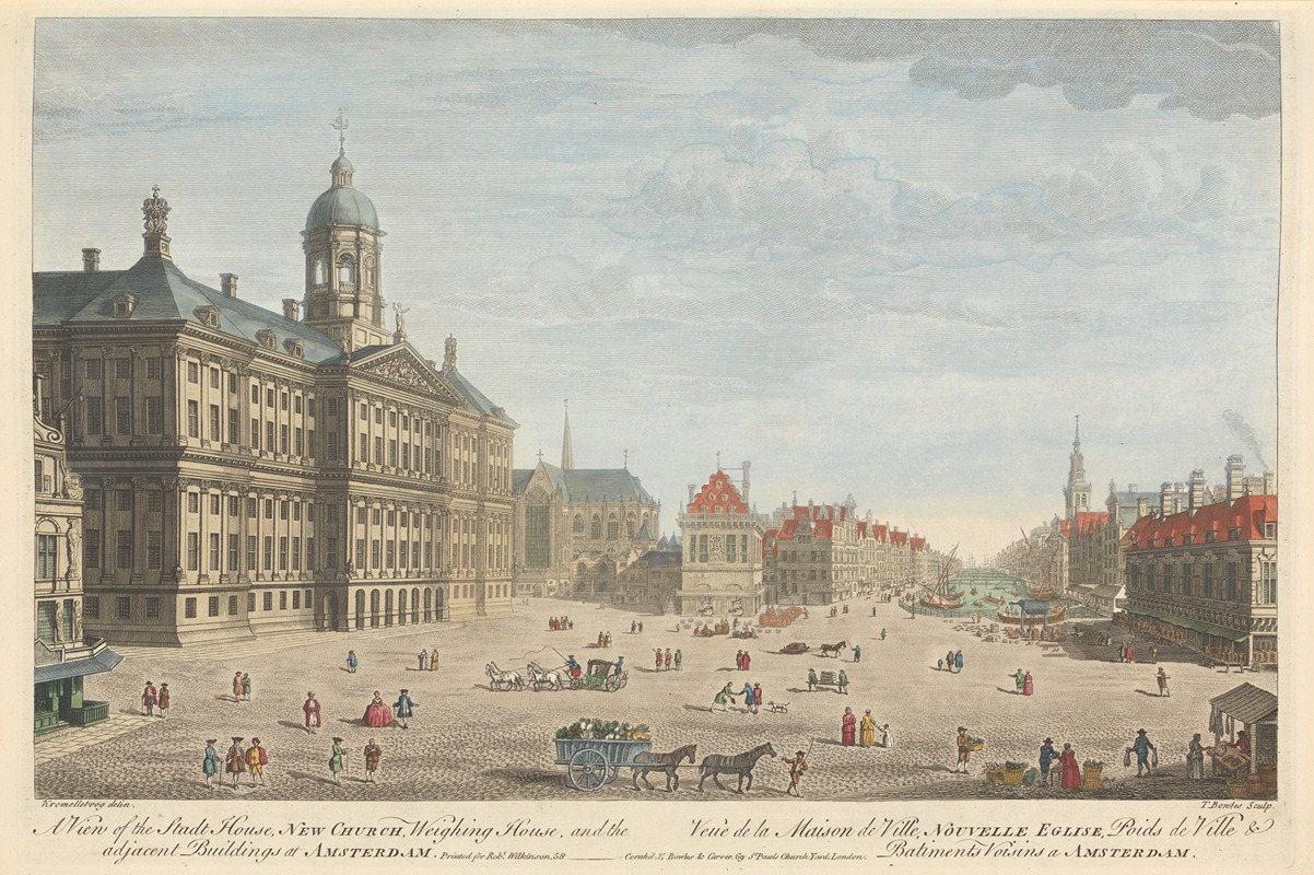 Thomas Bowles III - A View of the Stadt House, New Church, Weighing House, and the adjacent Buildings at Amsterdam