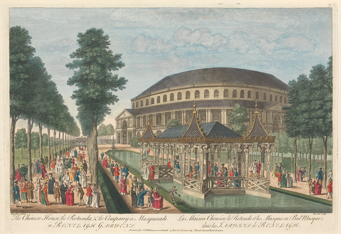 Thomas Bowles III - The Chinese House, the Rotunda, & the Company in Masquerade in Renelagh Gardens