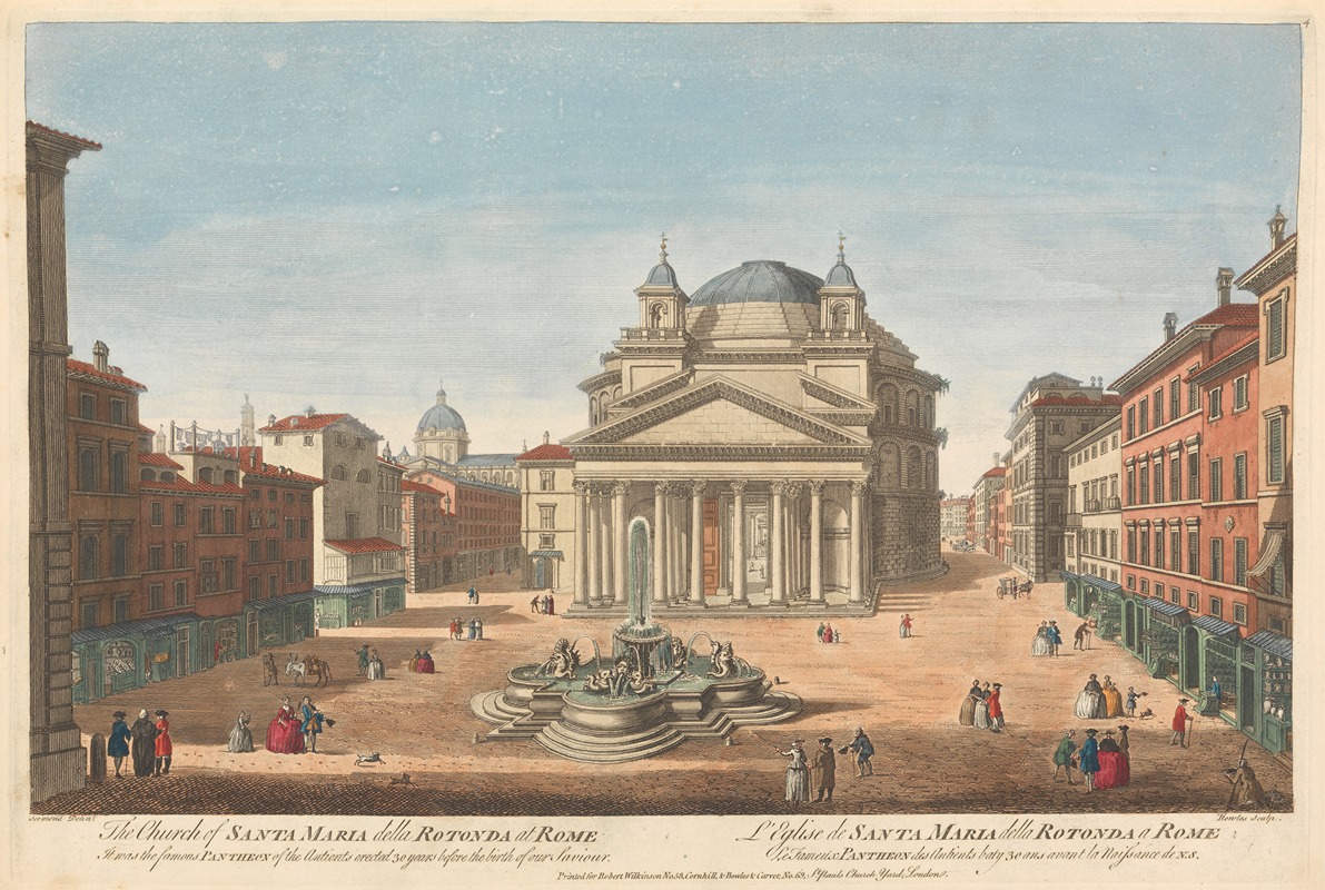 Thomas Bowles III - The Church of Santa Maria della Rotonda at Rome; It was the famous Pantheon of the Antients erected 30 years before the birth of our Saviour