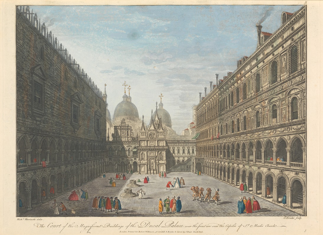 Thomas Bowles III - The Court of the Magnificent Building of the Ducal Palace over the front are seen the Cupolo’s of St. Mark’s Church.