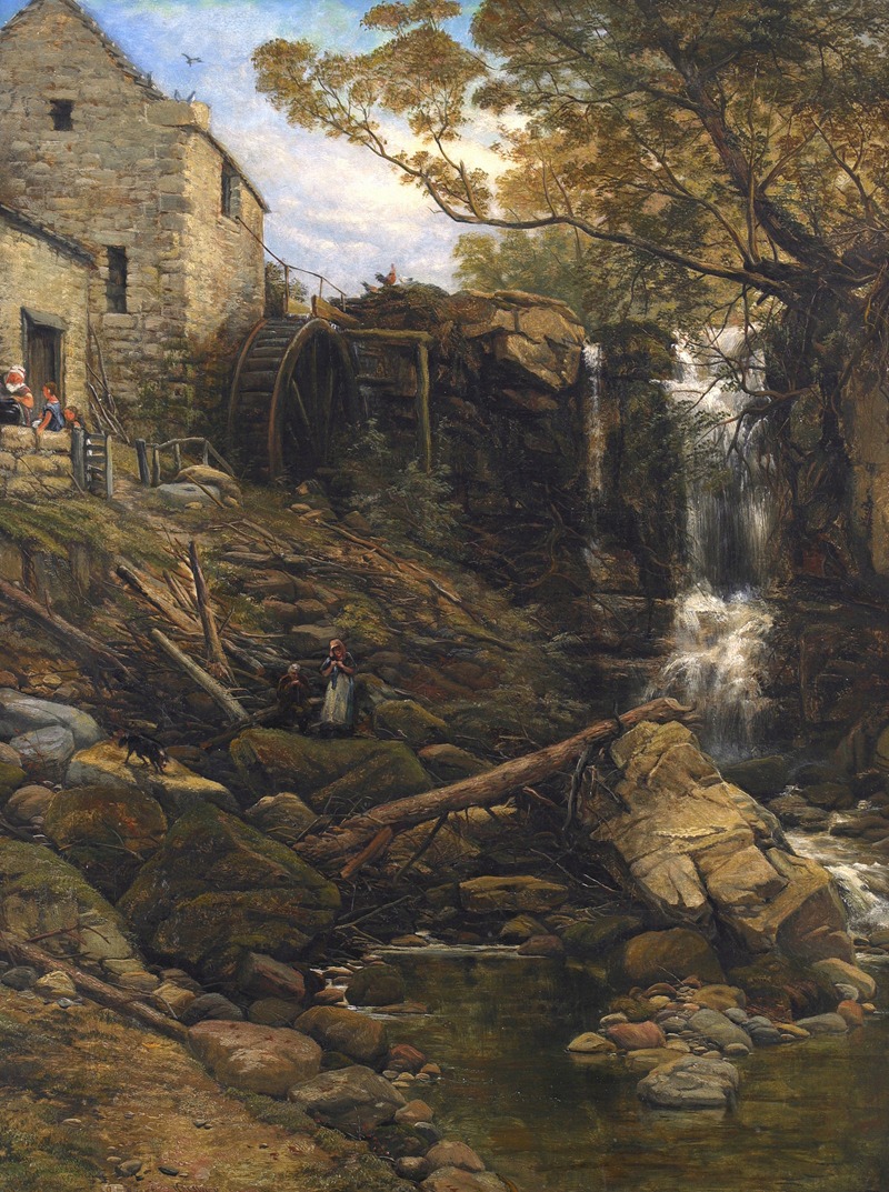 Thomas Creswick - Figures by the Old Water Mill near Whitby