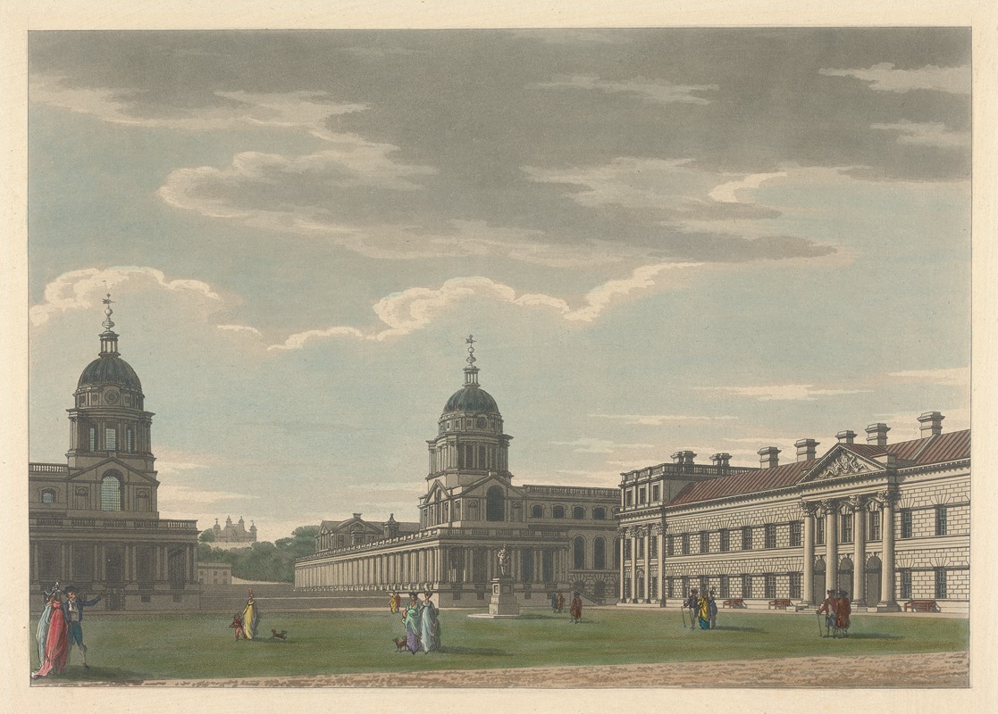 Thomas Malton - The Great Court of Greenwich Hospital