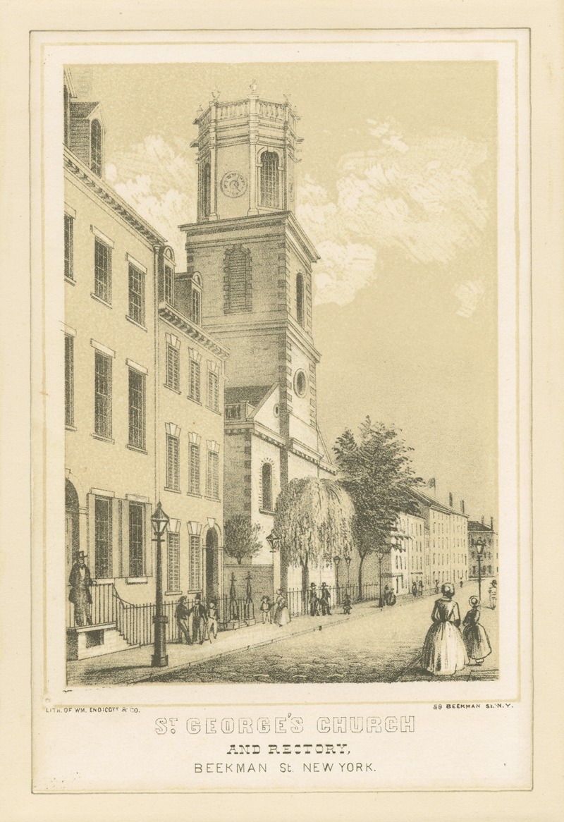 W. Endicott & Co. - St. George’s Church and rectory, Beekman St., New York