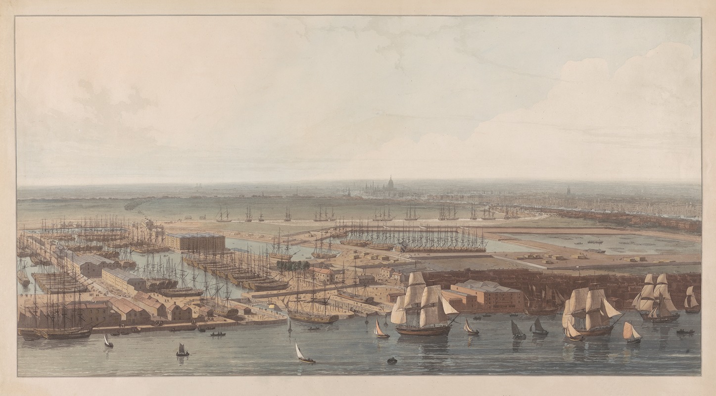 William Daniell - A View of the Commercial Docks at Rotherhithe