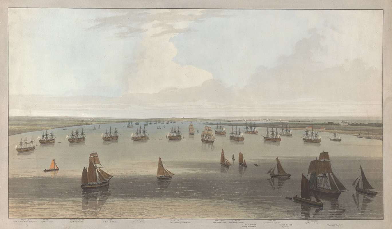 William Daniell - A View of the Firgates Stationed in the Hope under the Command of the Elder Brethren of the Trinity House